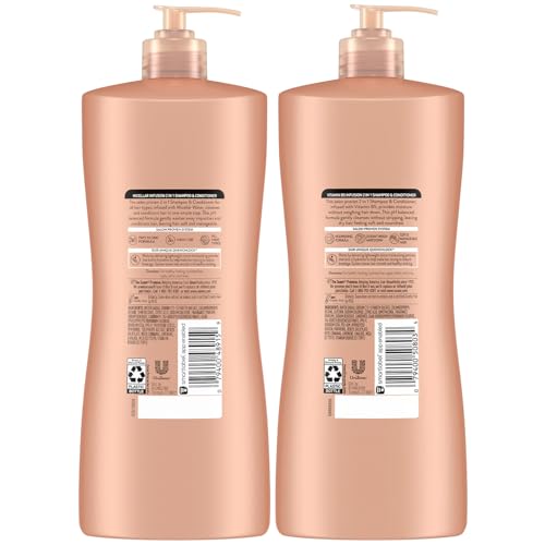 Suave Shampoo and Conditioner 2-in-1 Variety 2-Pack – Micellar Infusion & Vitamin B5 Infusion for All Hair Types, 28 Oz Ea